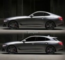 2022 Genesis G70 Shooting Brake into AMG GT S Coupe render by spdesignsest on Instagram