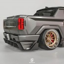 Bagged 2022 GMC Hummer EV goes for street tuning credentials in render by hugosilvadesigns on Instagram