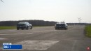 2022 Infiniti Q60 Red Sport vs 2022 Chevy Camaro LT1 drag and rolls on Sam CarLegion