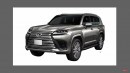 2022 Lexus LX 600 Black Edition murdered-out rendering by srkdesignsin