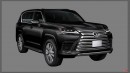 2022 Lexus LX 600 Black Edition murdered-out rendering by srkdesignsin