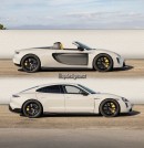 2022 Porsche Taycan GTS Carrera GT Roadster rendering by spdesignsest