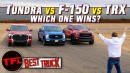 2022 Toyota Tundra drag races Ram 1500 TRX and Ford F-150 PowerBoost