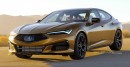 2023 Acura Integra revival rendering based on teasers by kolesa.ru