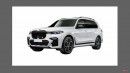 2023 BMW X7 M unofficial LCI Concept XM rendering by SRK Designs