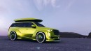 Cadillac Escalade-V Widebody slammed rooftop box rendering by carmstyledesign