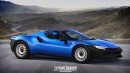 2023 Ferrari 296 GTS Base Spec rendering by X-Tomi Design