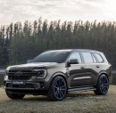 Ford Everest rendered with dark accents and various other mods