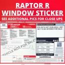 2023 Ford F-150 Raptor R window sticker