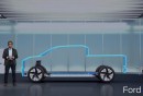 Ford Ranger EV teaser from the Delivering Ford+ presentation