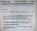 2023 Honda Civic Type R driver seat recall