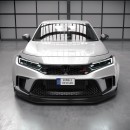2023 Honda Civic Type R facelift widebody kit rendering by bimbledesigns