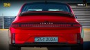 2023 Hyundai Ioniq 6 rear vs rivals unofficial rendering by Gotcha Cars