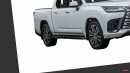 2023 Lexus LX 600 Pickup Concept rendering by SRK Designs