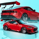 Extreme widebody 2023 Nissan Z drift rendering by musartwork