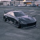 2023 Nissan Z with extreme widebody kit render by bradbuilds on Instagram
