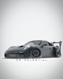 2023 Porsche 911 GT3 RS RWB rendering by cg_celestial