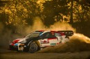 2022 Toyota Yaris WRC Rally1 during a world championship rally stage