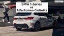 2024 BMW 1 Series vs. 2025 Alfa Romeo Giulietta rendering by AscarissDesign