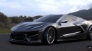2024 Chevy Corvette Z06 widebody CGI facelift by Evrim Ozgun