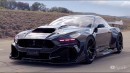 2024 Ford Mustang Shelby GT500 murdered-out rendering by hycade