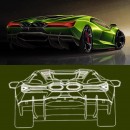 2024 Lamborghini Aventador CGI illustration by huydrawingcars