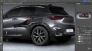 2024 Lexus LBX F Sport rendering by Theottle
