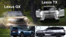 2024 Lexus TX and GX renderings by AutoYa