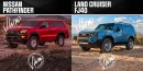 2024 Toyota Land Cruiser FJ40 & Nissan Frontier Pathfinder rendering by jlord8