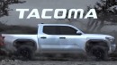 2024 Toyota Tacoma rendering cab and bed sizes by AutoYa