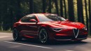 2025 Alfa Romeo Giulia Quadrifoglio EV rendering by Car Review Channel