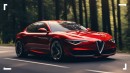 2025 Alfa Romeo Giulia Quadrifoglio EV rendering by Car Review Channel