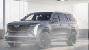 2025 Cadillac Escalade facelift rendering by Halo oto