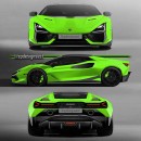 2025 Lamborghini Huracan successor rendering by spdesignsest