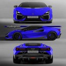 2025 Lamborghini Huracan successor rendering by spdesignsest