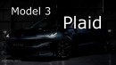 2025 Tesla Model 3 Plaid rendering by AutoYa