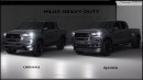 2025 Toyota Hilux HD vs 2025 Honda Ridgeline HD renderings by Digimods DESIGN