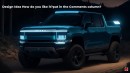 2026 Rivian R2T EV pickup truck rendering by Halo oto