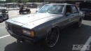 1987 Box Chevrolet with 26- and 24-inch wheels races Hellcat and CTS-V on 1320video