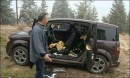 3 Bears Destroy a Parked Honda in Colorado