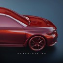 Honda Integra Type R three-door liftback coupe rendering by sugardesign_1