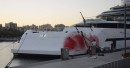 Kaos, the $300 million megayacht owned by the Walmart billionaire heiress, is vandalized by eco-activists again