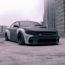 Dodge Charger widebody rendering by bradbuilds