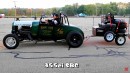 355 SBC 1928 Ford Model A Roadster drag races Jeep Grand Cherokee Trackhawk on Race Your Ride