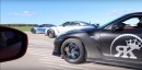 4,000 HP Nissan GT-R Five-Car Drag Race Ends in a Crash