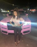 Nicki Minaj and pink Rolls-Royce Cullinan