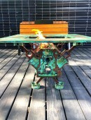 Custom Alaris Invent engine block fire pit table with pricing