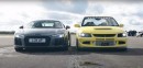 740-HP Lancer Evo Drag Races Twin-Turbo R8, All Bets Are Off