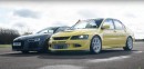 740-HP Lancer Evo Drag Races Twin-Turbo R8, All Bets Are Off