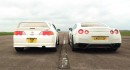 770 HP Honda Integra Type R vs 1,000 HP R35 Nissan GT-R Drag Race